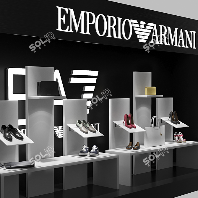 Sleek Emporio Armani Display 3D model image 3