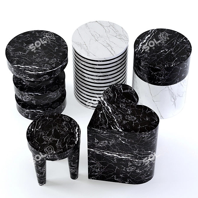 Elegant Kelly Wearstler Stools: Elevated Style for Sophisticated Spaces 3D model image 2