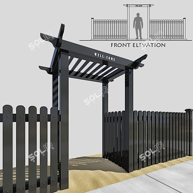 Versatile Outdoor Pergola: Transform Your Garden 3D model image 1