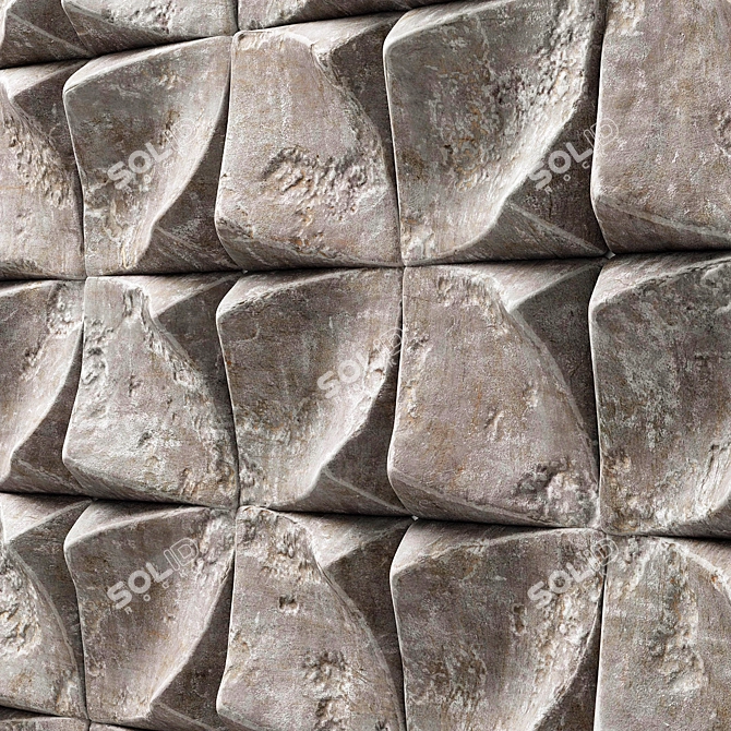 Stone "Sheet" and "Leaf" Decorative Panels 3D model image 2
