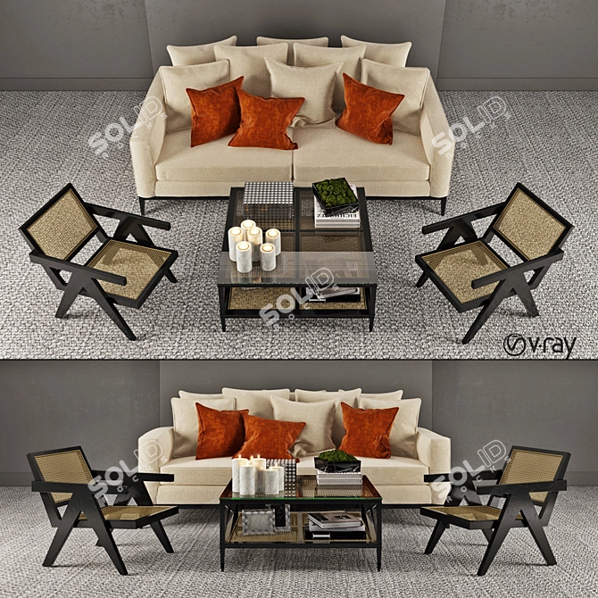Eichholtz Bahamas Furniture Set 3D model image 1