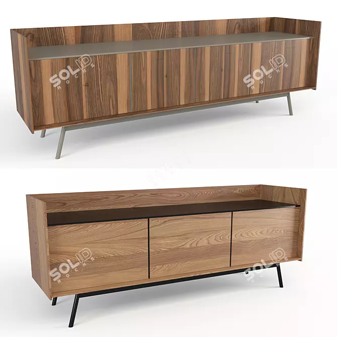 Essential Wood Sideboard: Edge 3D model image 1