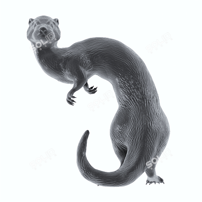 Artistic Ferret Sculpture - 3D Printed 3D model image 3