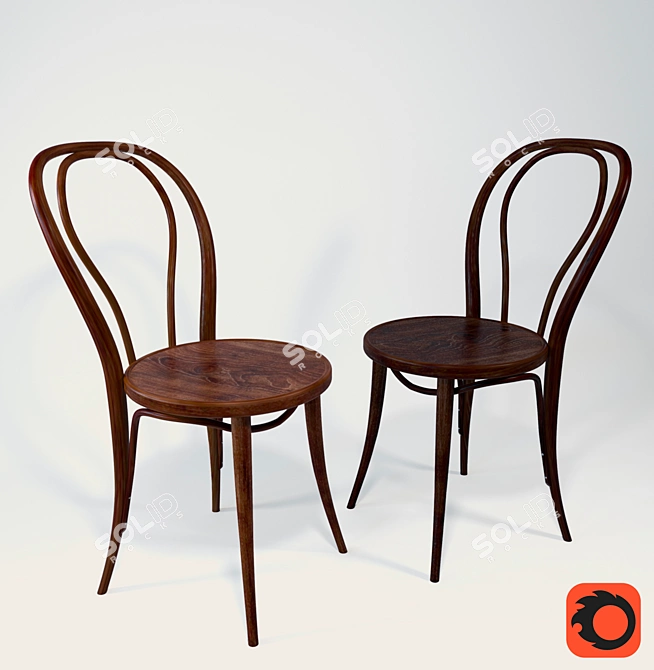 Vienna A-1840 Wooden Chair | Russian Made 3D model image 1