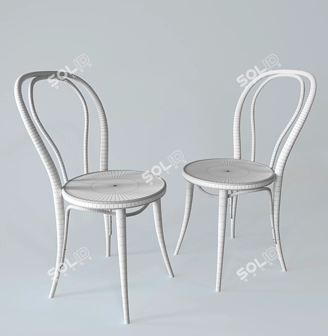 Vienna A-1840 Wooden Chair | Russian Made 3D model image 2