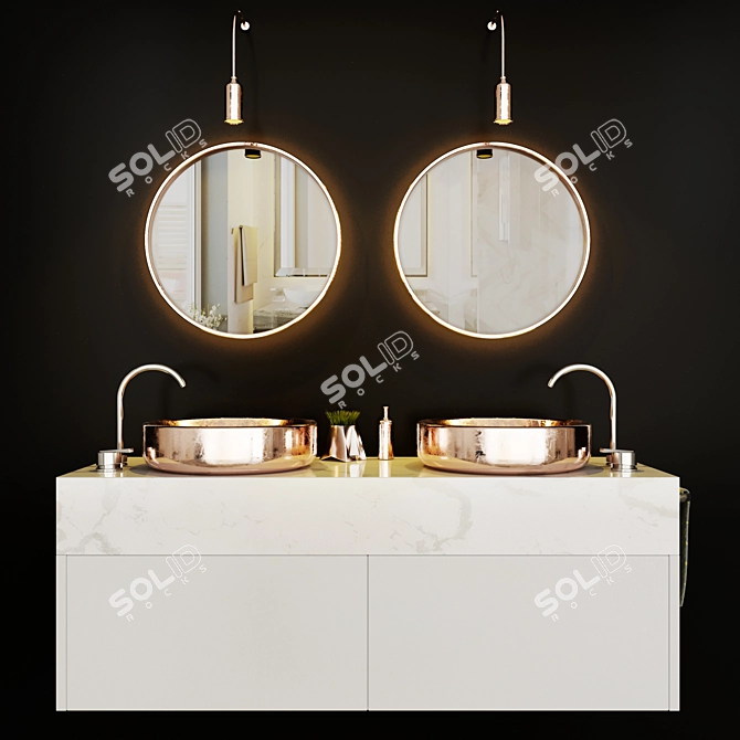 Modern Bathroom Design 3D model image 1