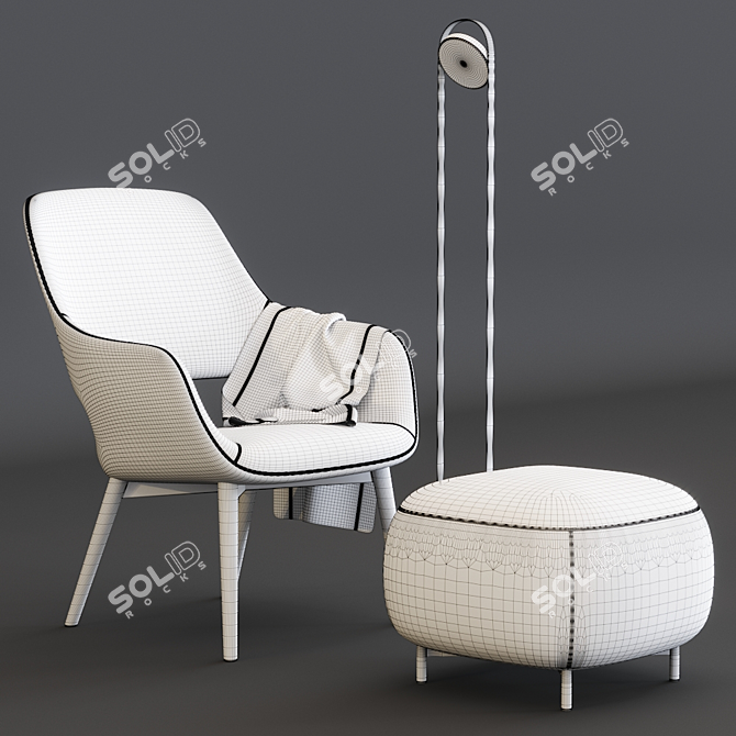 Cozy Upholstered Armchair: Babila 2759 3D model image 3