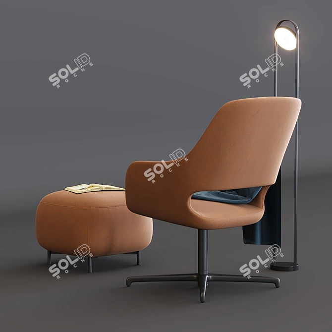Babila 2789: Stylish Upholstered Armchair 3D model image 2