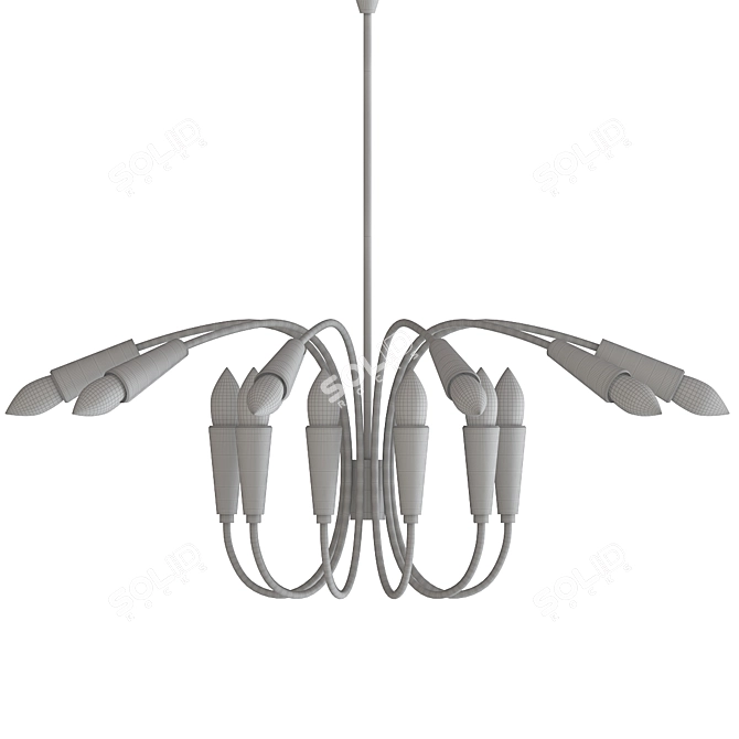 Elegant Aretha Suspension 3D model image 2