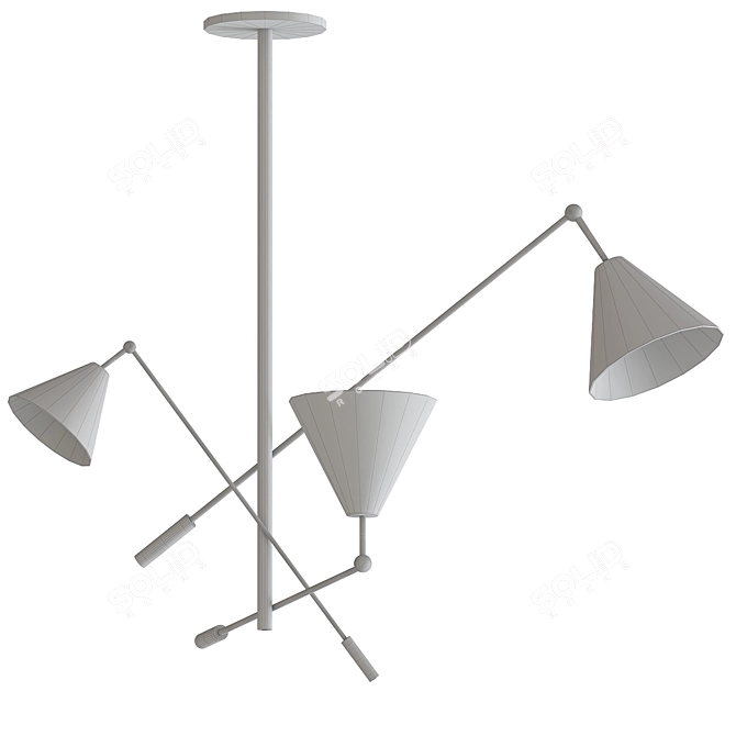 Elegant Retro Chic Light Fixture 3D model image 2