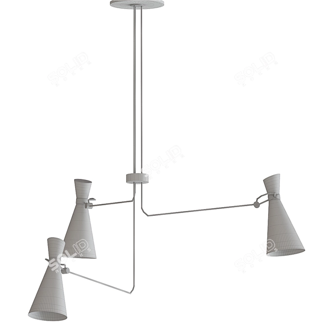 Sleek Chrome Simone Suspension 3D model image 2