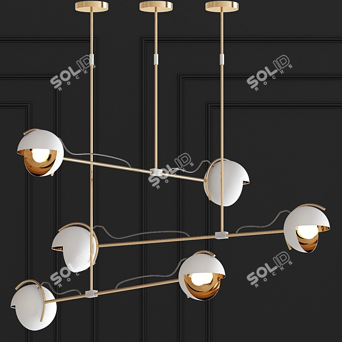 Elegant Laine Chandelier Illuminates 3D model image 1