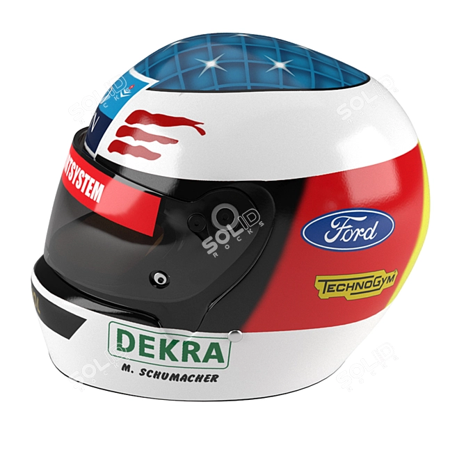  iconic Helmet Michael Schumacher 3D model image 2