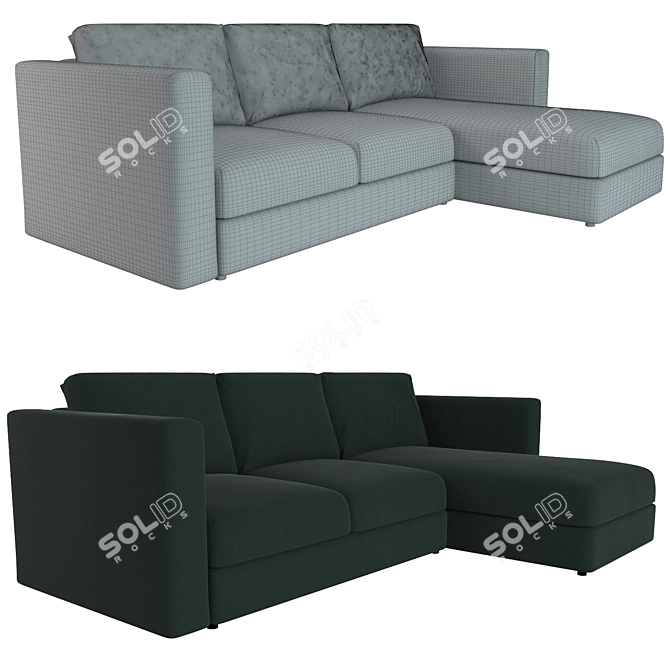 Ikea Vimle 3-Seat Sectional: Stylish and Versatile Solution 3D model image 2
