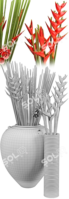 Exotic Tropical Floor Plants 3D model image 3