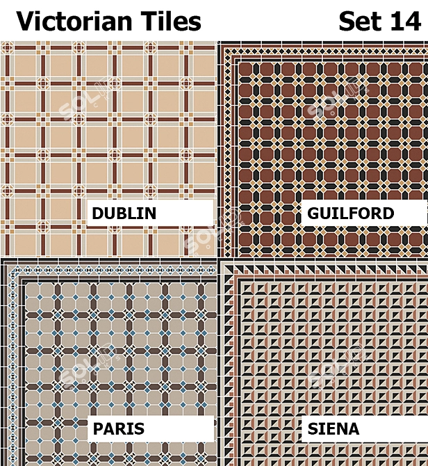 Elegant Topcer Victorian Tiles 3D model image 1