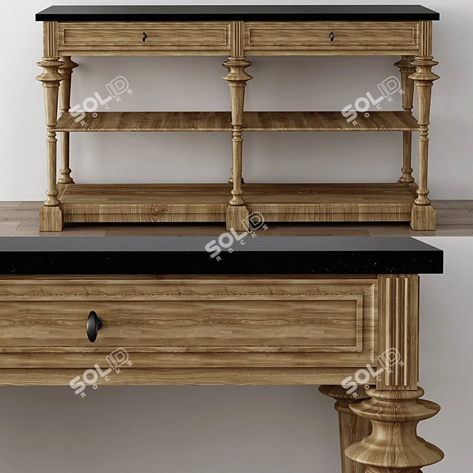 Colorfully Hand-Painted Console Tables 3D model image 1