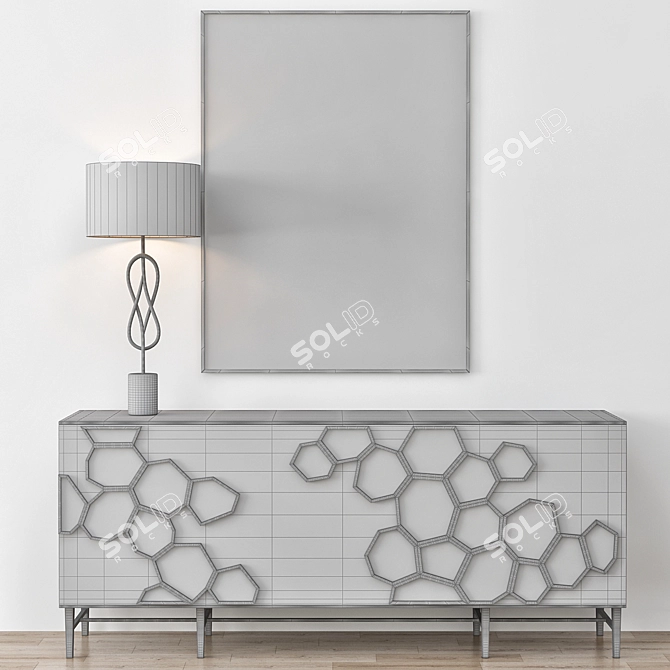 Modern Honeycomb Credenza: John-Richard 3D model image 2