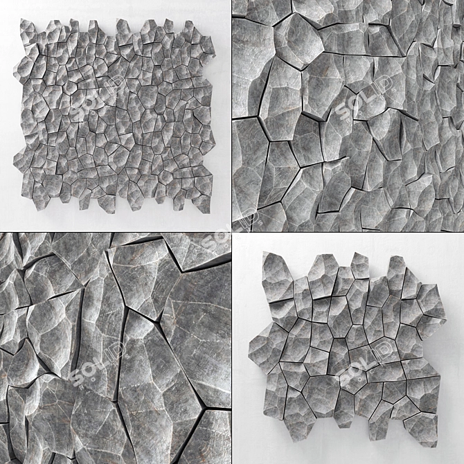 Rock Stone Panel - Realistic 3D Textured Panels 3D model image 1