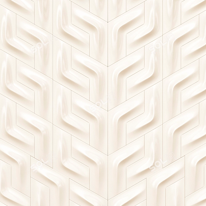 Sleek 3D Gypsum Wall Panels 3D model image 1