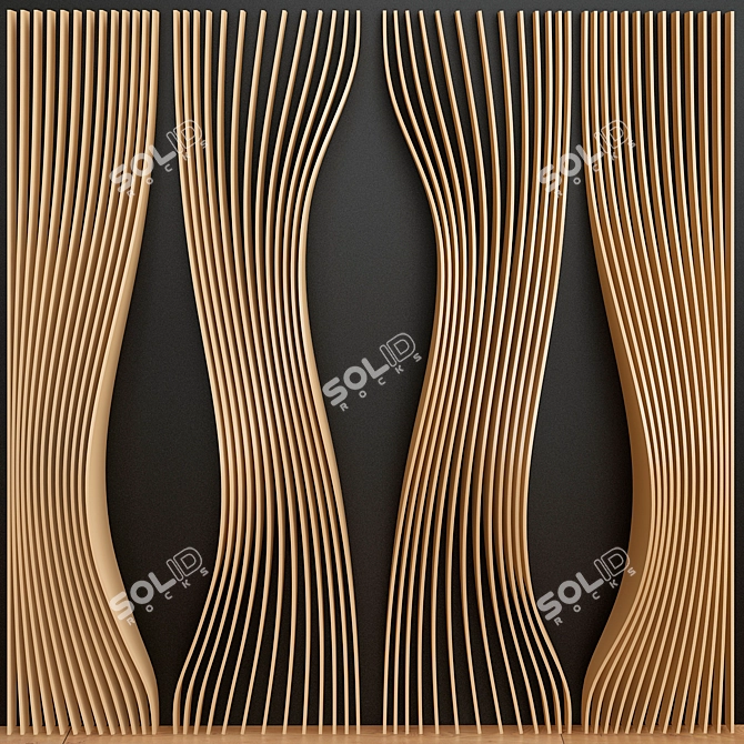 Elegant Parametric Wall Decor 3D model image 1