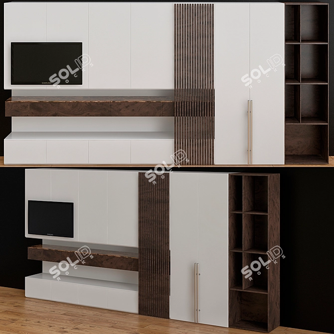 SleekTV Wardrobe: Space-saving Solution 3D model image 1