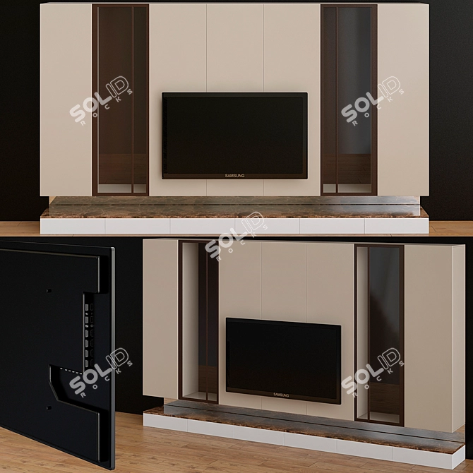 Modern TV Wardrobe: Stylish & Practical! 3D model image 1