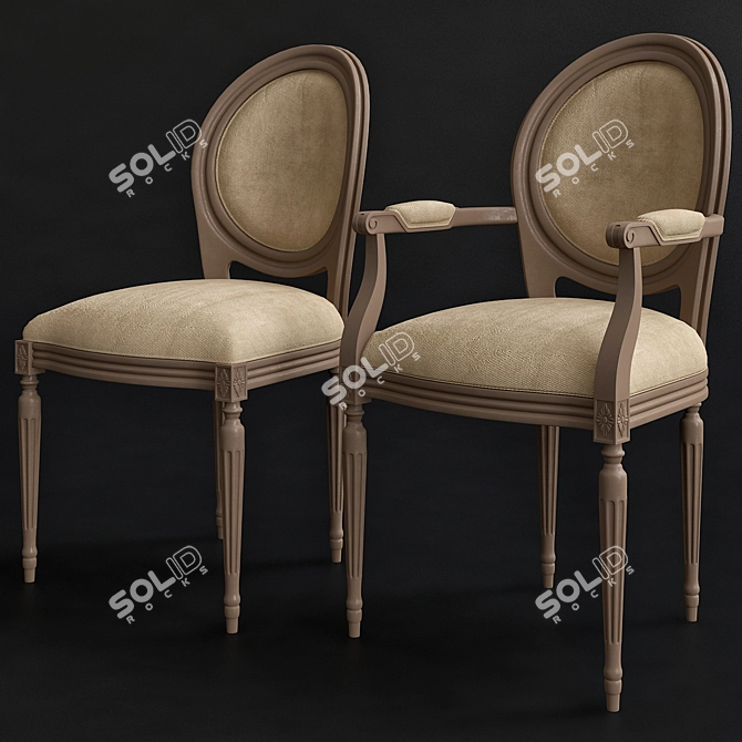 Elegant Medallion Louis XVI Chair 3D model image 1