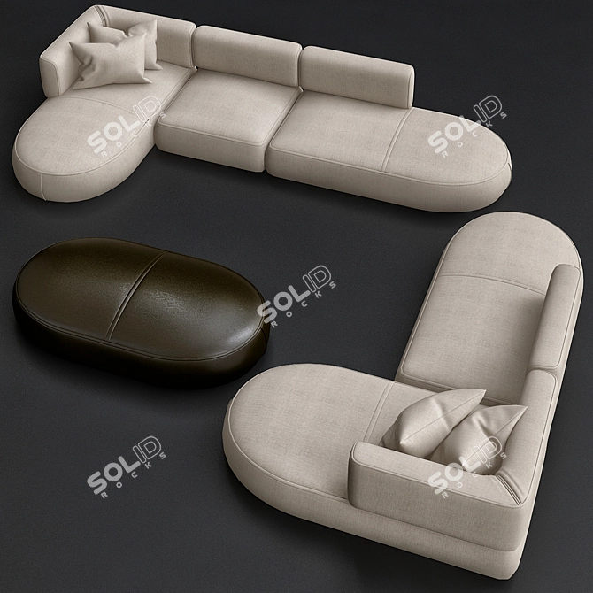 Modern Comfort: Bowy Sofa 3D model image 1