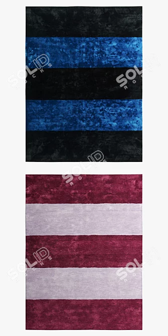 Pavilion Rugs: Pink, Blue, Purple, Black 3D model image 2