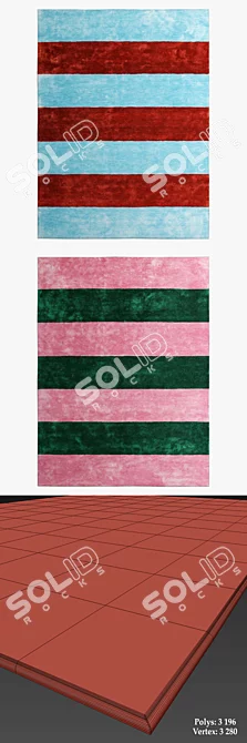 Pavilion Rugs: Pink, Blue, Purple, Black 3D model image 3