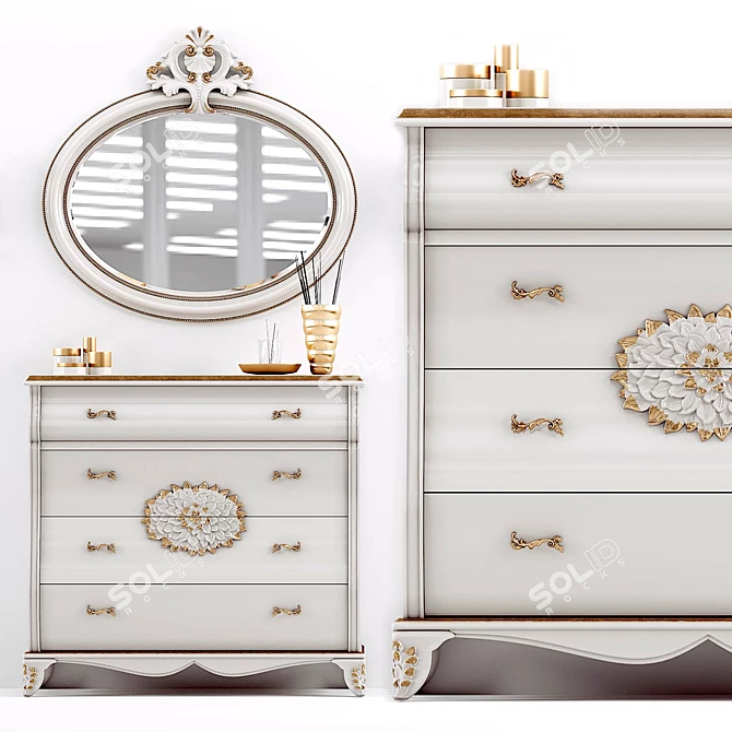 Elegant Carpanese Dresser Set 3D model image 1