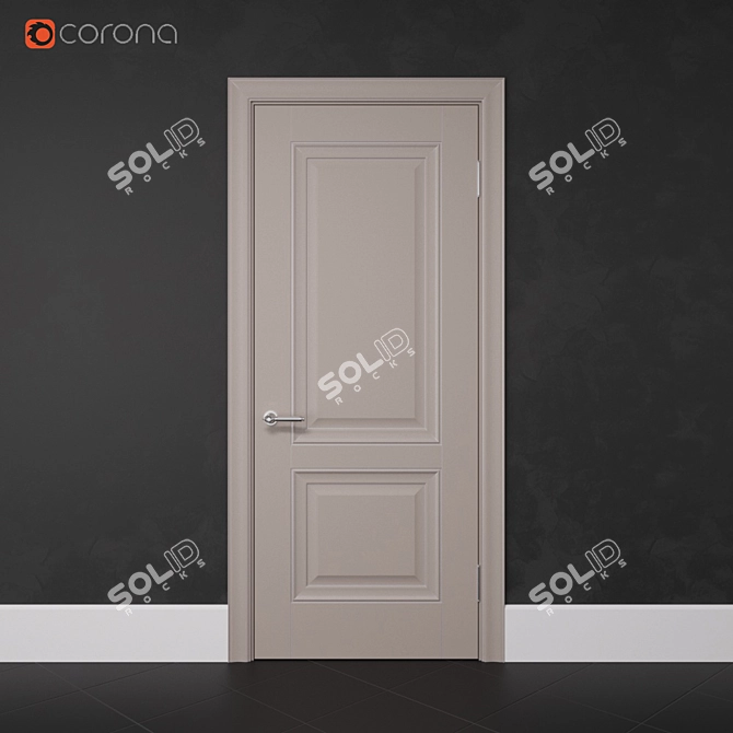 Elegant Status Interroom Door 3D model image 1