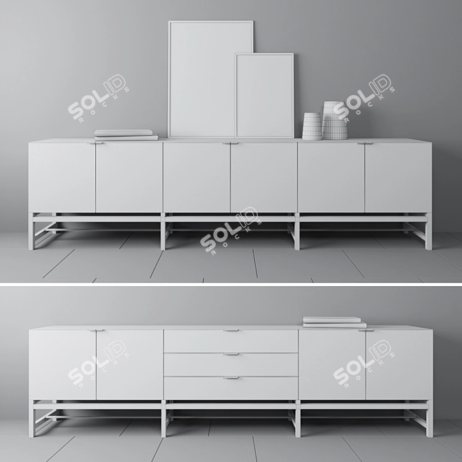 Harvey Gorizontal Sideboard: Timeless Design & Sleek Style 3D model image 2