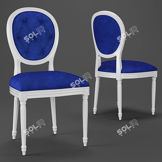 Elegant French Style Dining Chair 3D model image 1