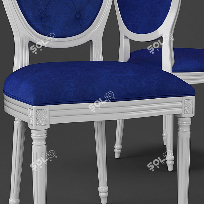 Elegant French Style Dining Chair 3D model image 2
