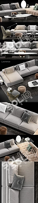 Elegant Minotti Lawrence Sofa Set 3D model image 3