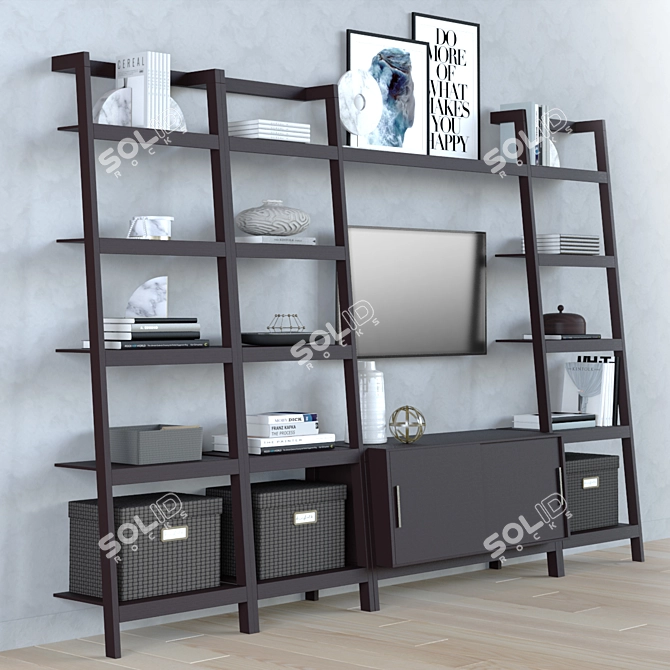 Sawyer Media Stand: Stylish Modular Design 3D model image 1