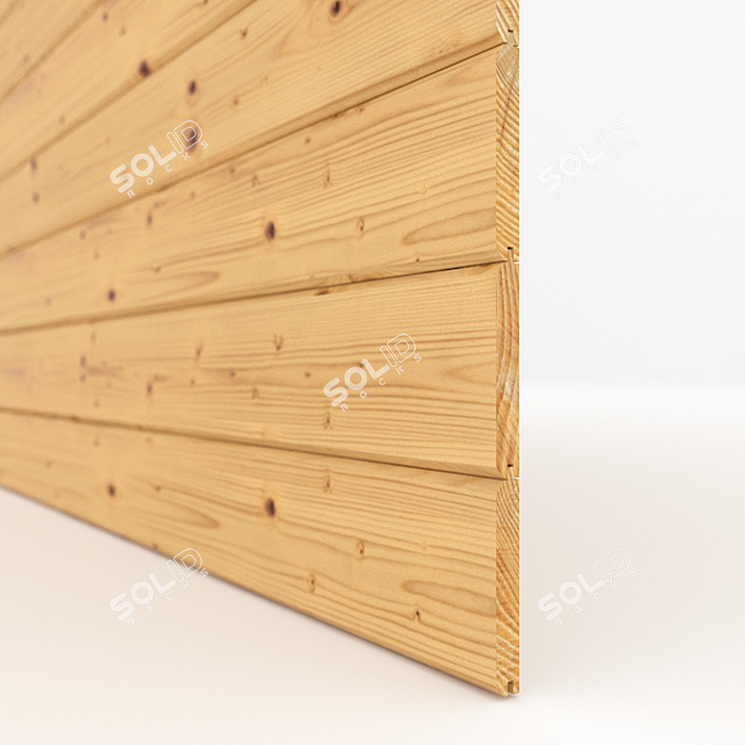 Pine Timber Imitation Board 3D model image 2