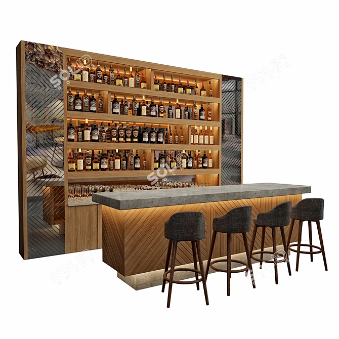 Luxury Loft Bar Collection 3D model image 2