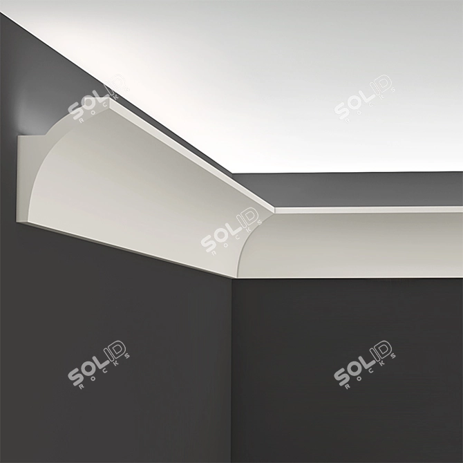 Elegant Gypsum Cornice 3D model image 2