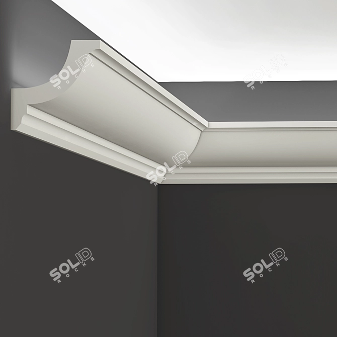 Elegant Gypsum Cornice 3D model image 2