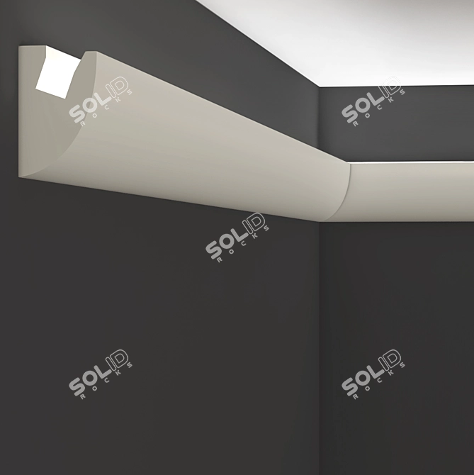 Elegant Gypsum Cornice 3D model image 2