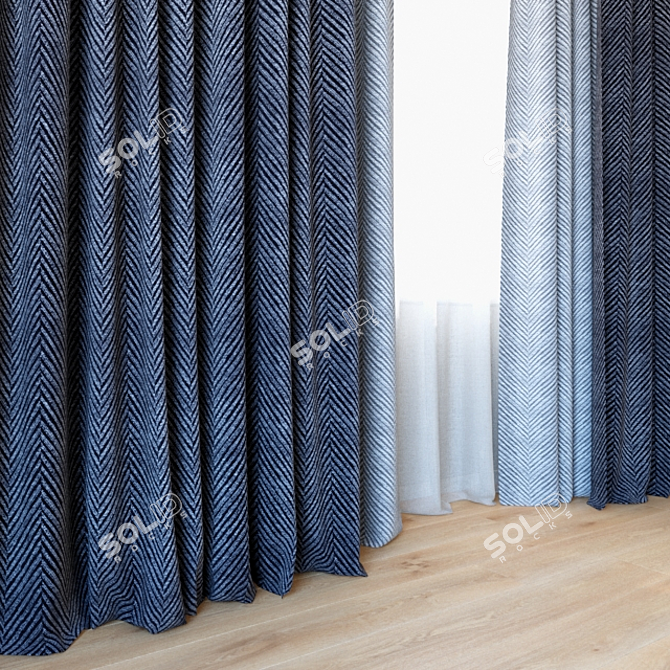 Delicate Elegance: Sheer Curtains 34 3D model image 2