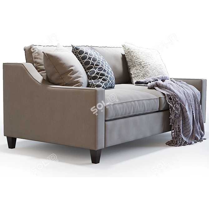 Title: Modern Paidge Loveseat by West Elm 3D model image 2