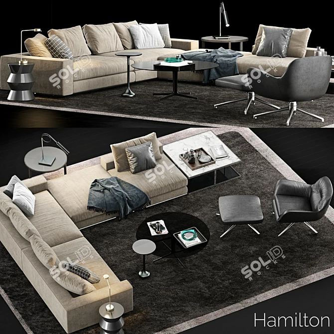 Timeless Elegance: Minotti Hamilton Sofa 3D model image 1