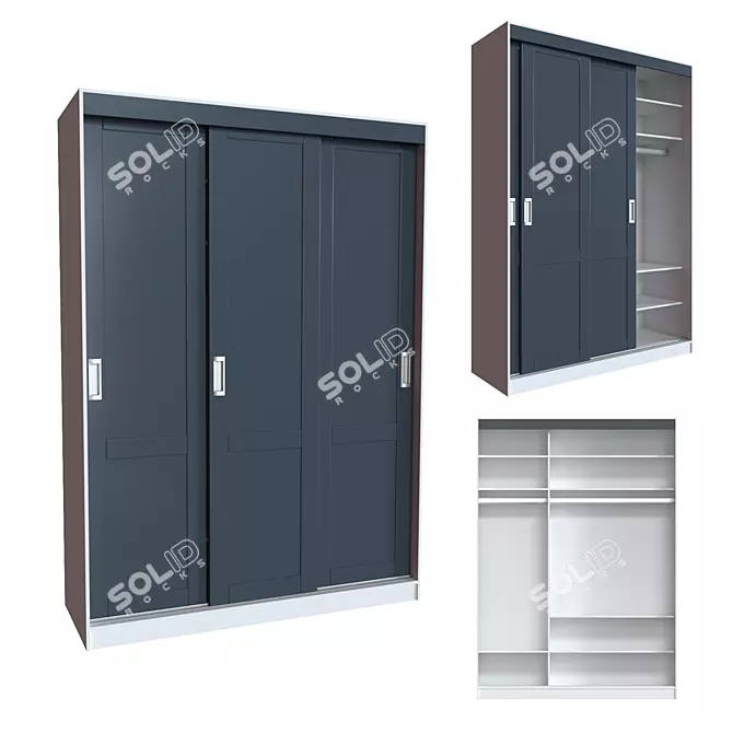 Freza Closet: Stylish Space-Saving Wardrobe 3D model image 1