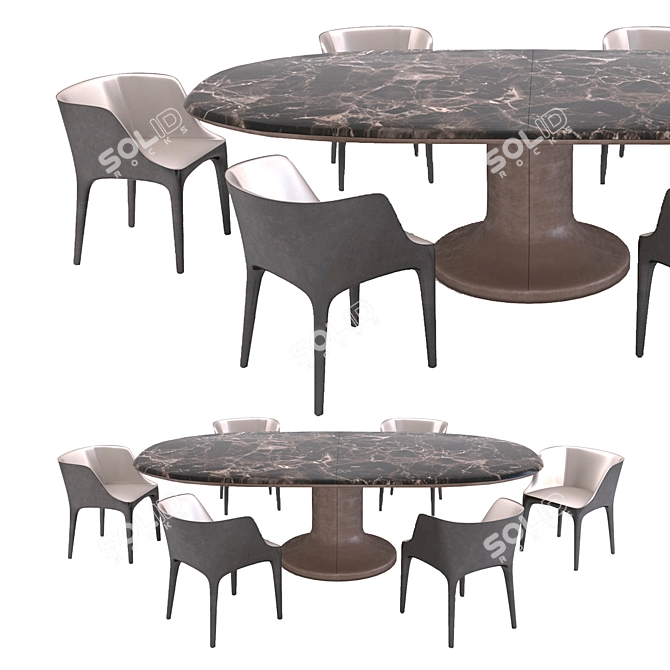 Elegant Giorgetti Dining Set 3D model image 1