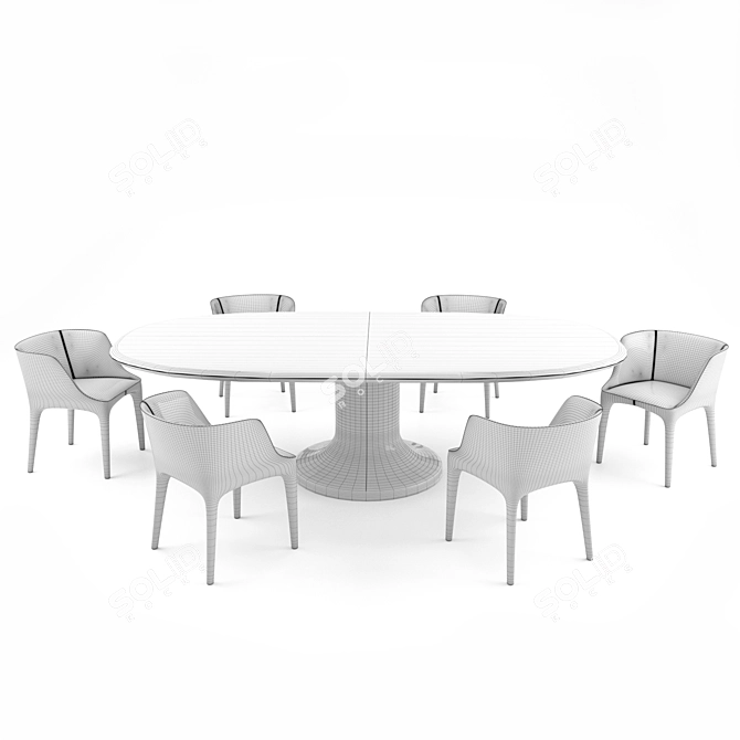 Elegant Giorgetti Dining Set 3D model image 2