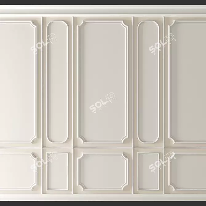 Elegant Wall Moulding: Transform Your Space 3D model image 1